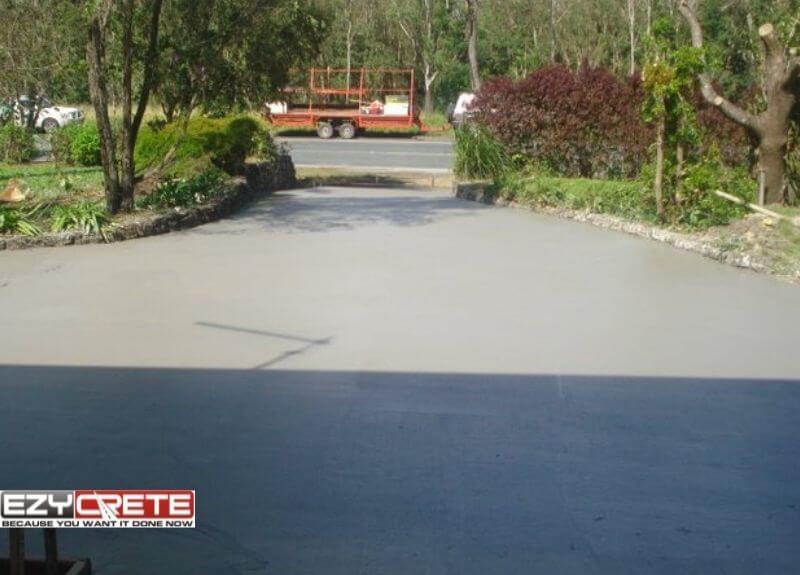 wide concrete driveway